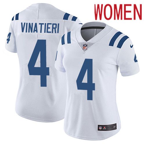 Women Indianapolis Colts #4 Adam Vinatieri Nike White Vapor Limited NFL Jersey
